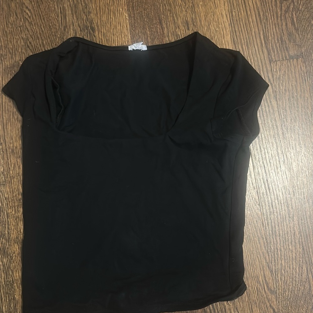 Black square neck top, from garage, medium